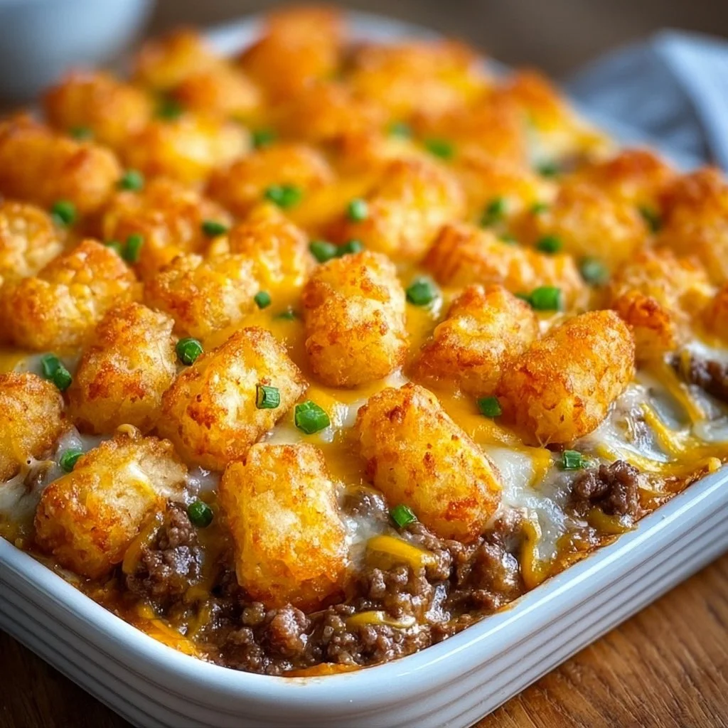 Tater Tot Casserole with Ground Beef