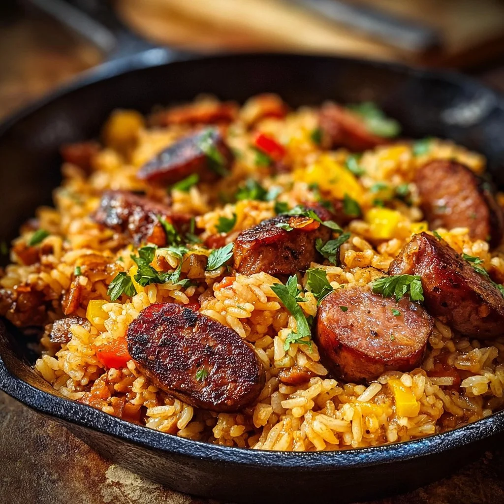 Cajun Sausage and Rice Skillet