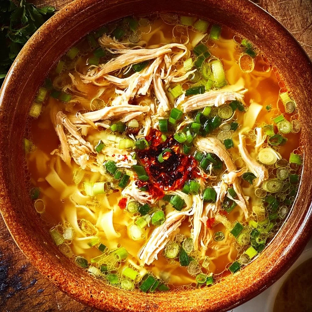 Classic Ginger Garlic Chicken Noodle Soup