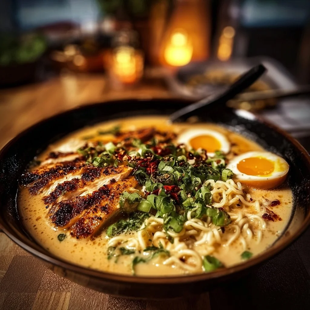 Creamy Garlic Chicken Ramen