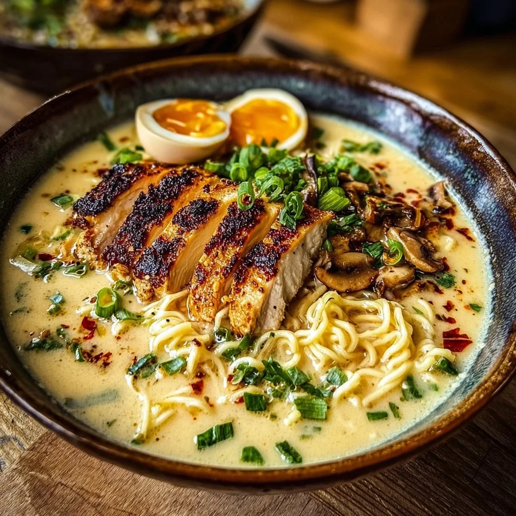 Creamy Garlic Chicken Ramen