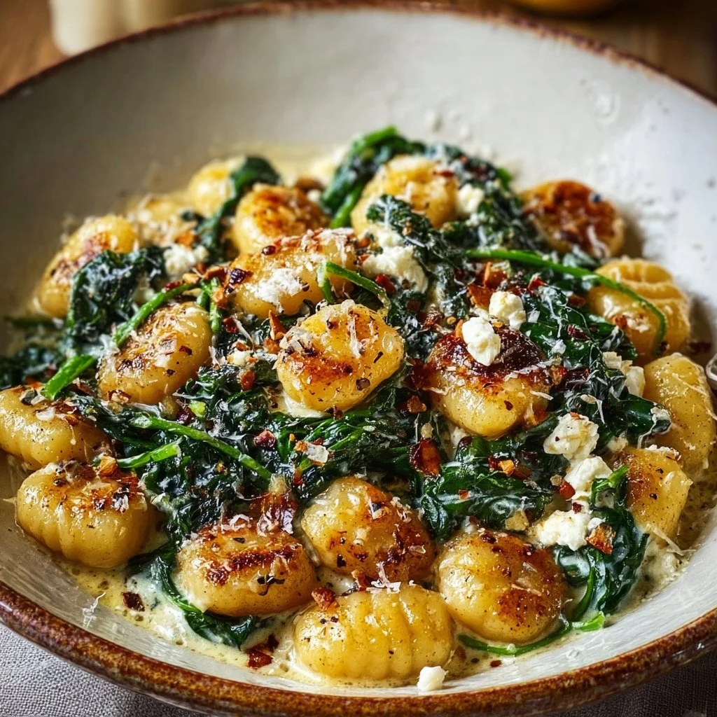 Creamy Gnocchi with Spinach and Feta
