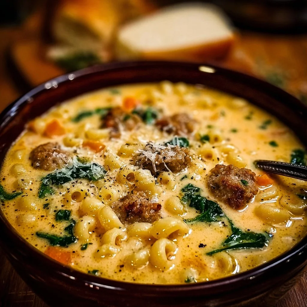Creamy Parmesan Italian Sausage Ditalini Soup Recipe