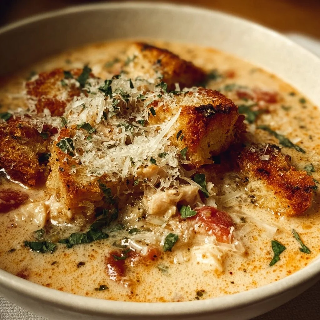 Crock Pot Creamy Chicken Parmesan Soup