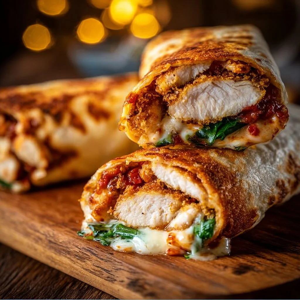 Crunchy Crispy Air Fryer Chicken & Mozzarella Wraps