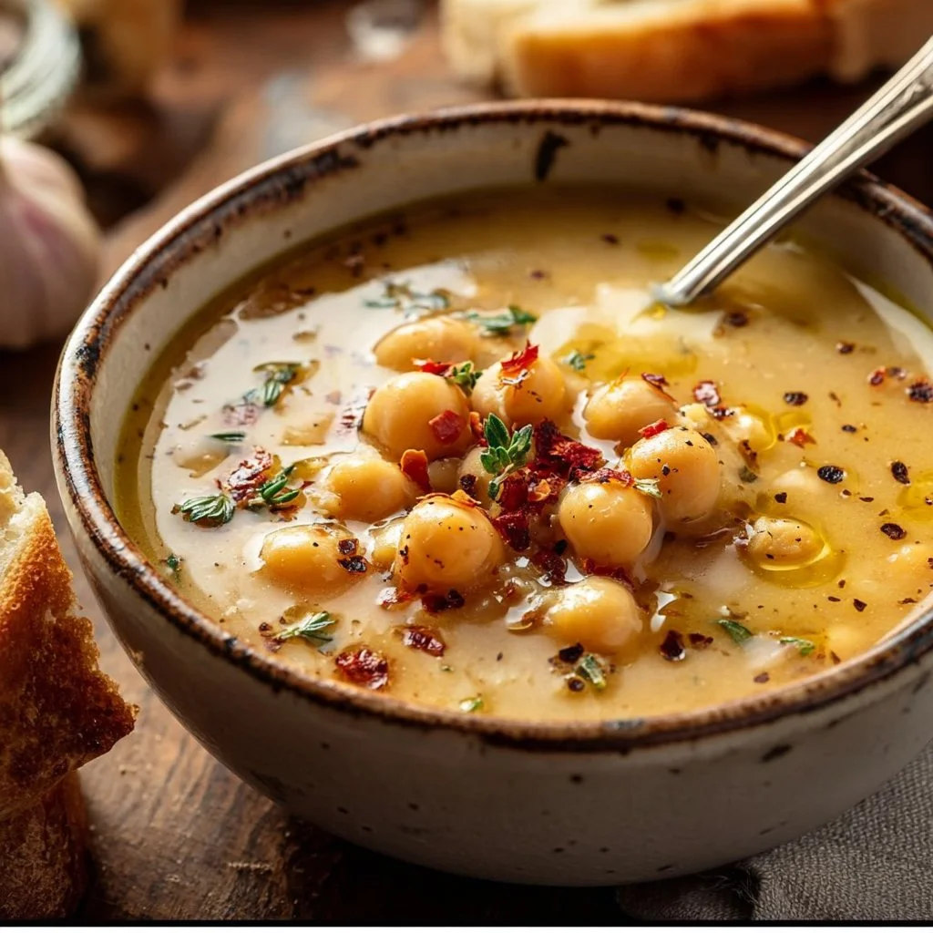 Garlic Chickpea Soup