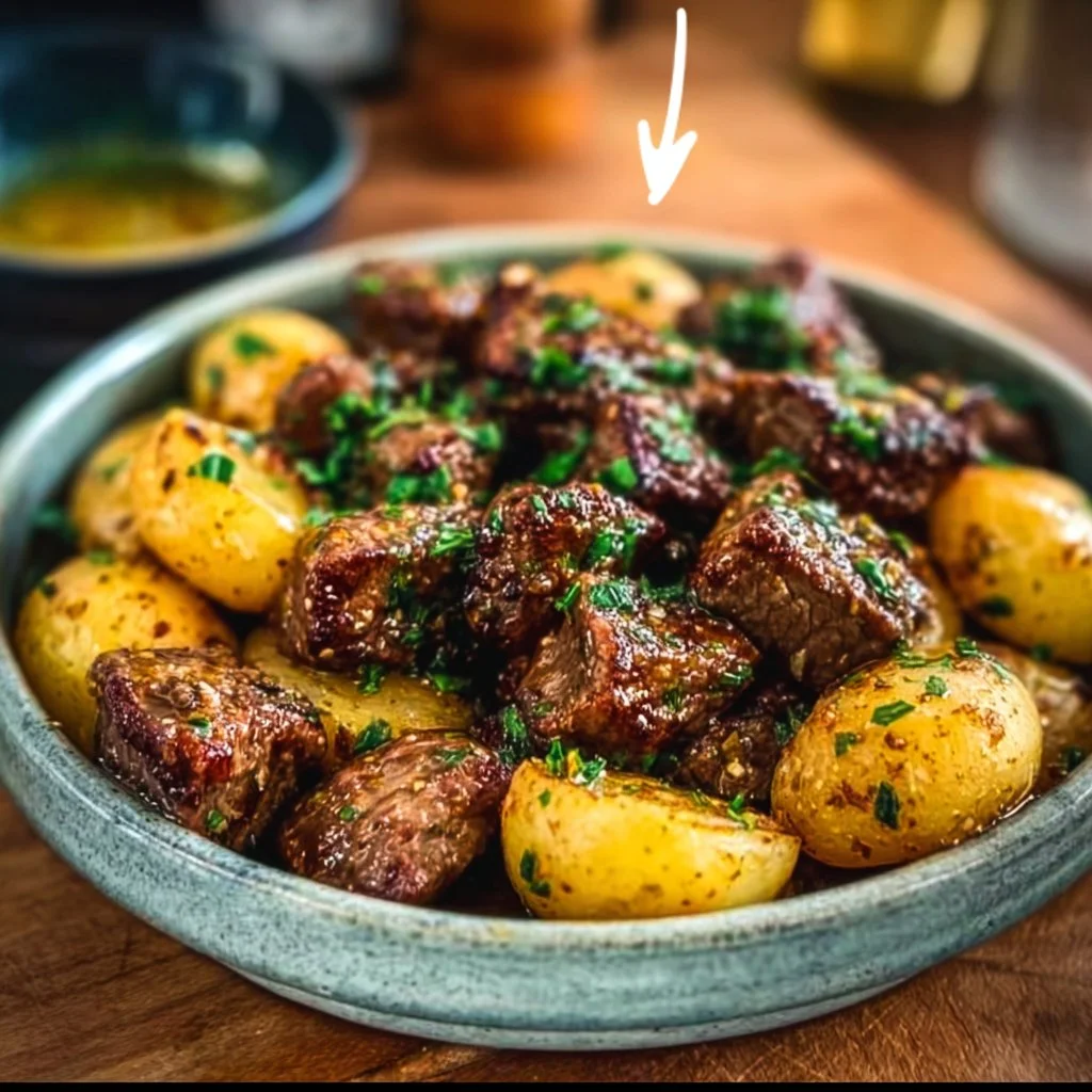 Garlic Butter Beef Bites with Potatoes