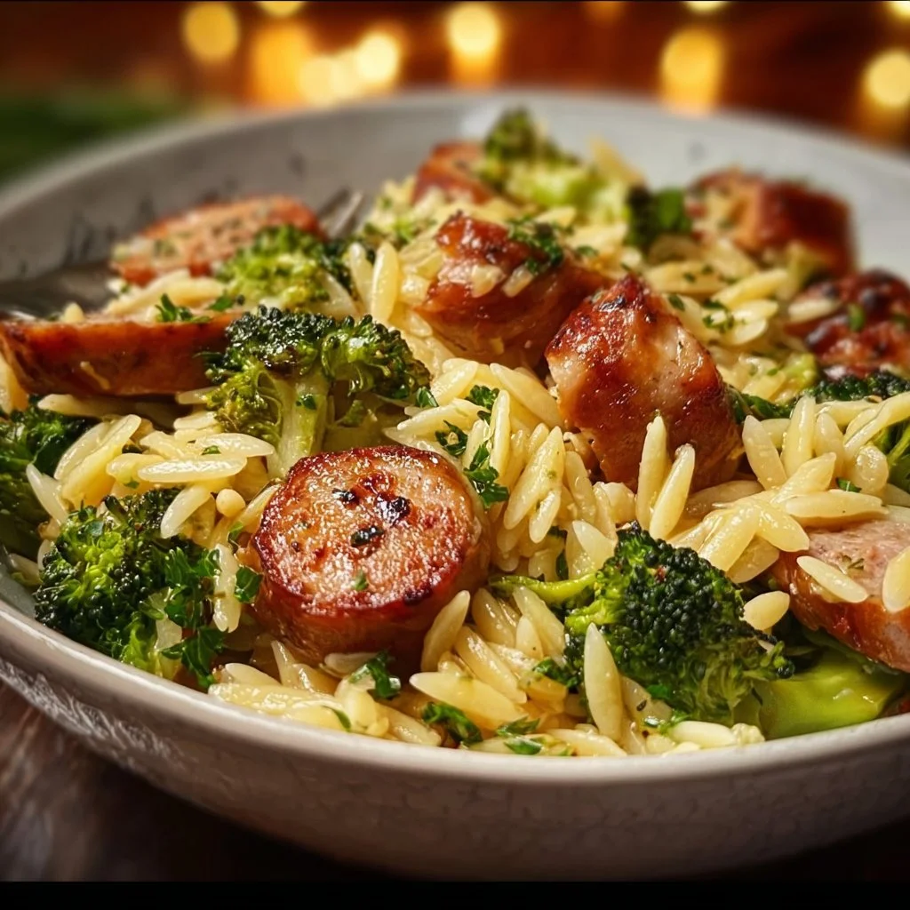Chicken Sausage and Broccoli Orzo