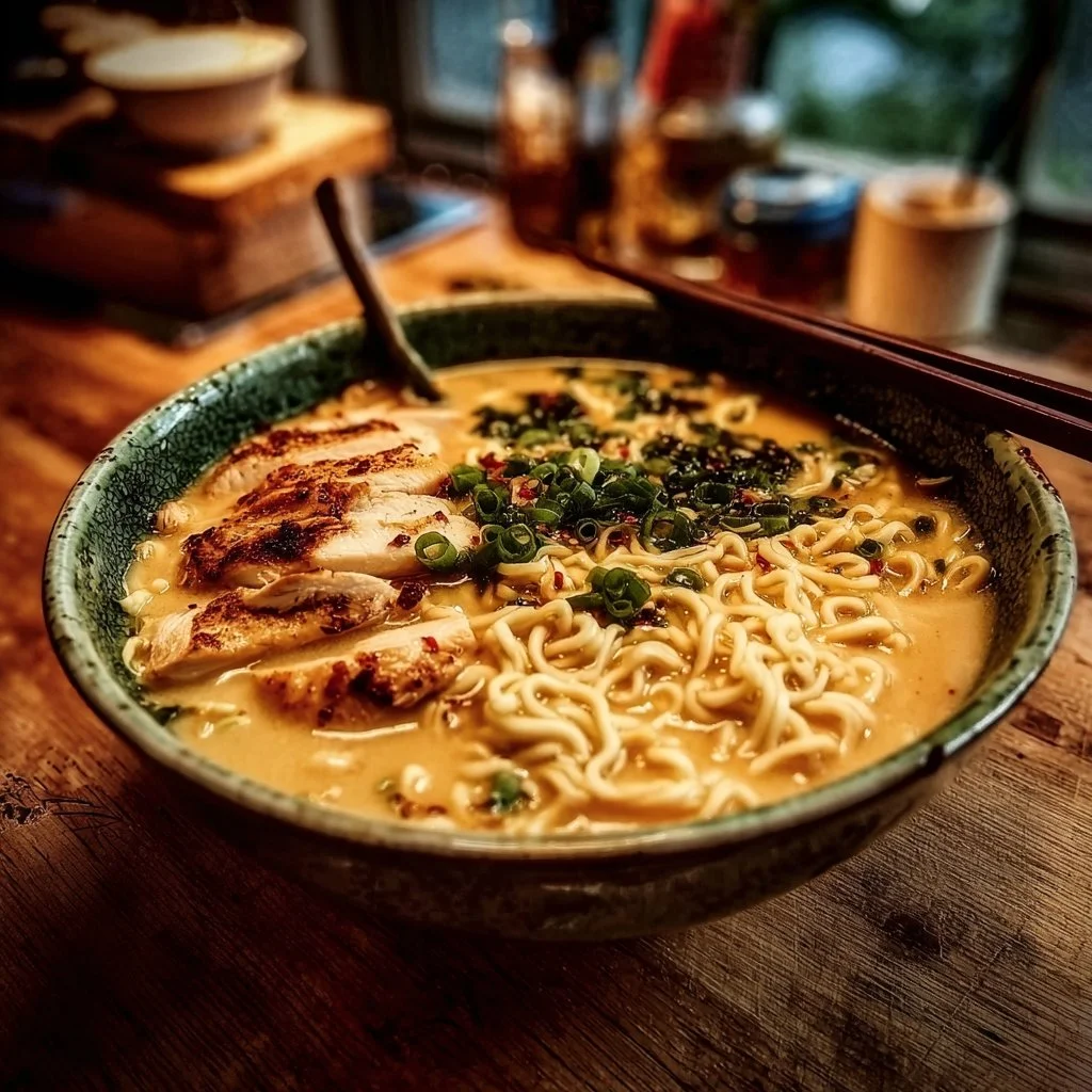 Creamy Garlic Chicken Ramen