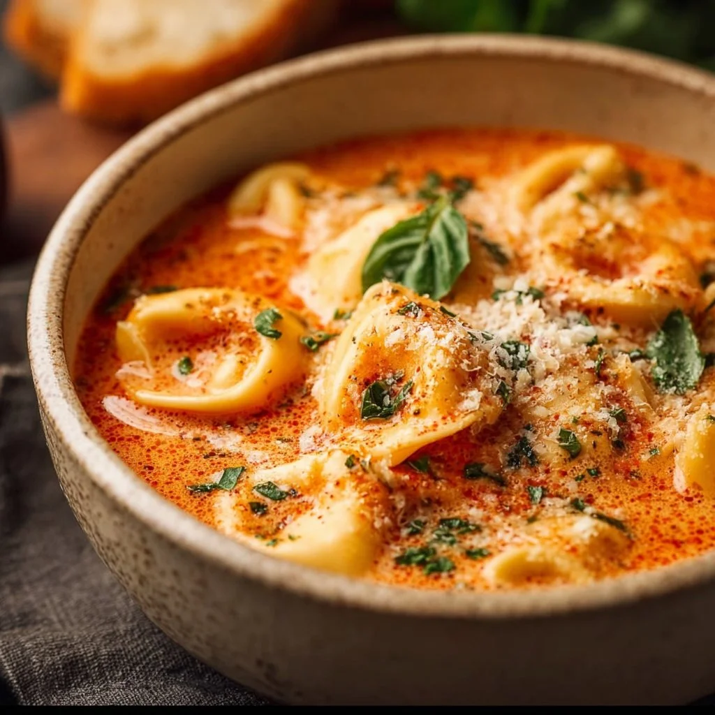 Parmesan Tomato Tortellini Soup