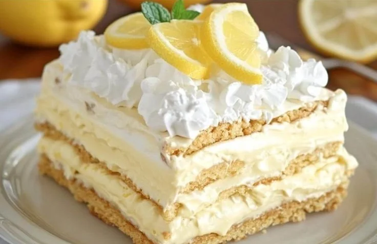No-Bake Lemon Éclair Cake