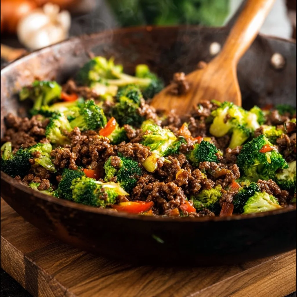Ground Beef and Broccoli